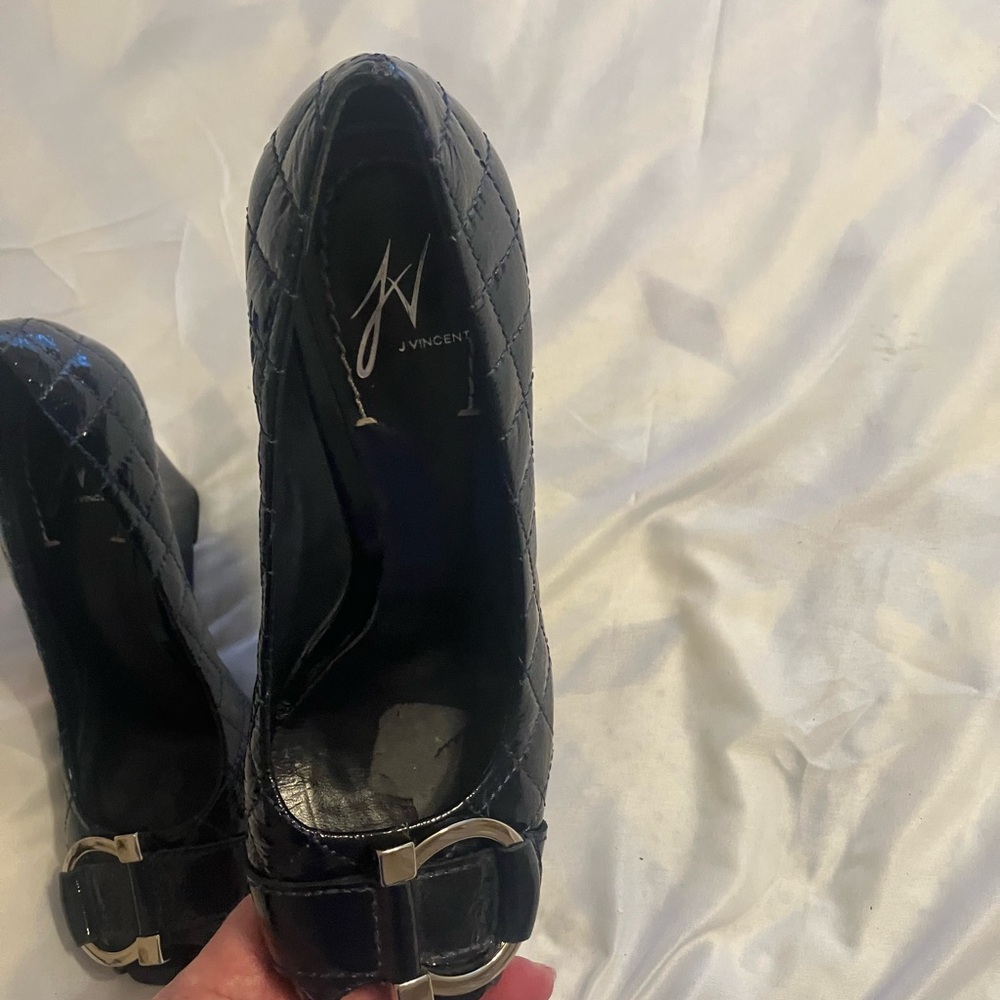 J. Vincent dark blue Quilted Wedges